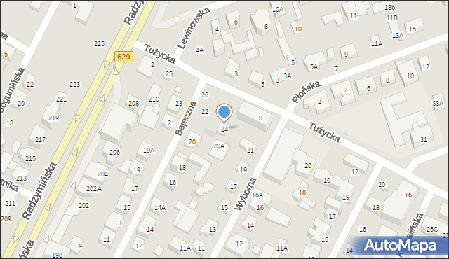 Warszawa, Bajeczna, 24, mapa Warszawy