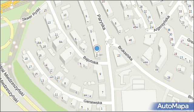 Warszawa, Bajońska, 2, mapa Warszawy