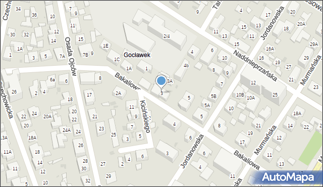 Warszawa, Bakaliowa, 3, mapa Warszawy