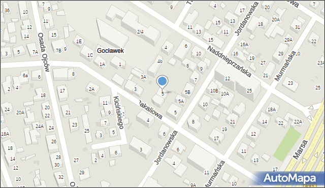 Warszawa, Bakaliowa, 5, mapa Warszawy