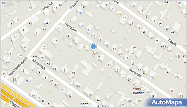 Warszawa, Barbórki, 10, mapa Warszawy