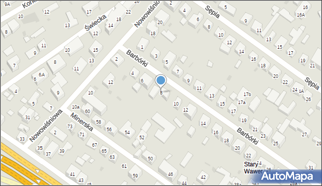 Warszawa, Barbórki, 8, mapa Warszawy