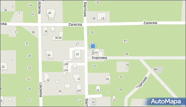 Warszawa, Bachusa, 22, mapa Warszawy