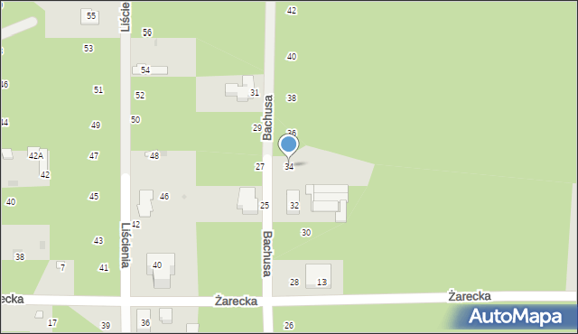 Warszawa, Bachusa, 34, mapa Warszawy