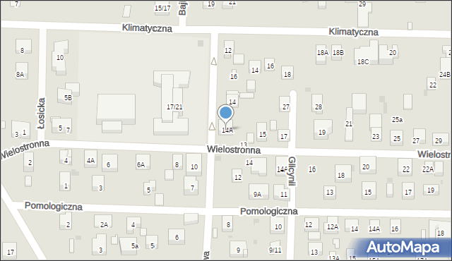 Warszawa, Bajkowa, 14A, mapa Warszawy