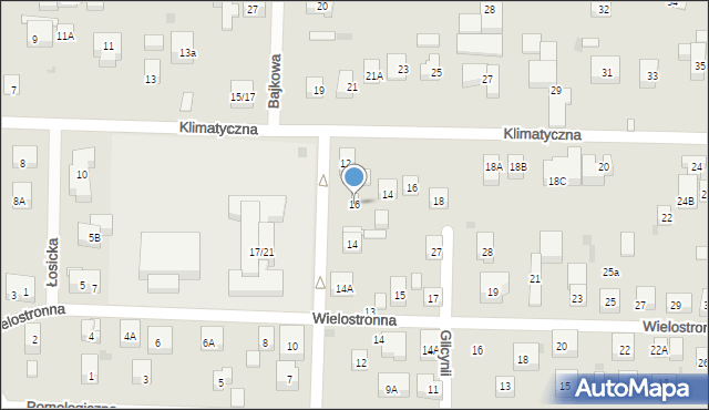 Warszawa, Bajkowa, 16, mapa Warszawy