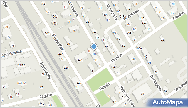 Warszawa, Bambusowa, 1D, mapa Warszawy