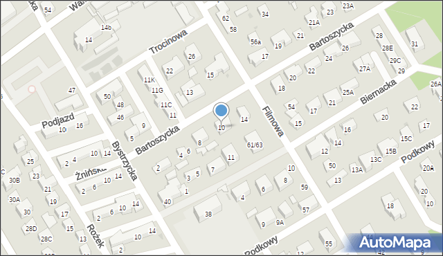 Warszawa, Bartoszycka, 10, mapa Warszawy