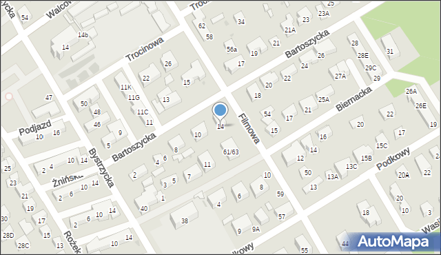 Warszawa, Bartoszycka, 14, mapa Warszawy