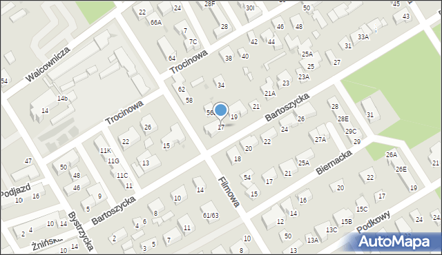 Warszawa, Bartoszycka, 17, mapa Warszawy