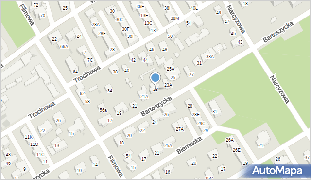 Warszawa, Bartoszycka, 23, mapa Warszawy