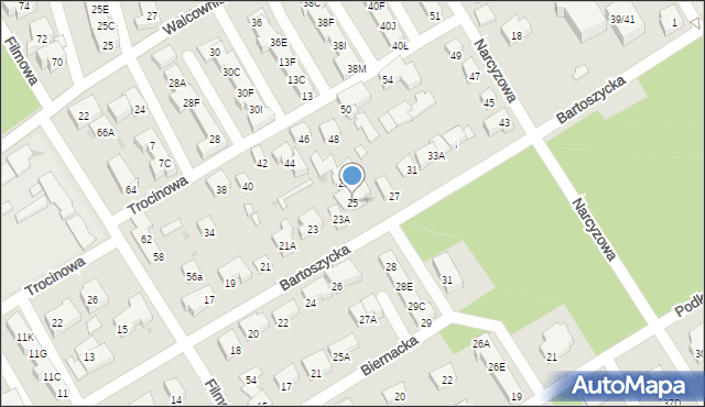 Warszawa, Bartoszycka, 25, mapa Warszawy