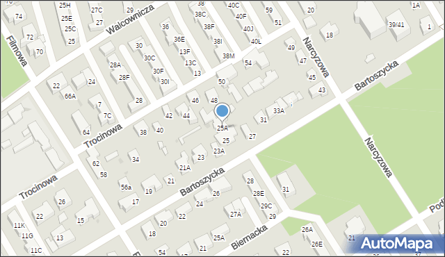 Warszawa, Bartoszycka, 25A, mapa Warszawy