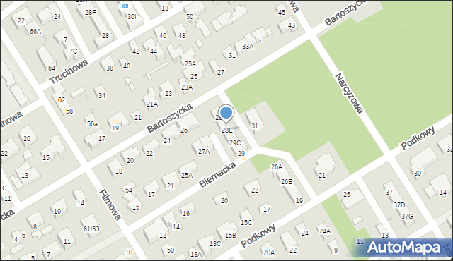 Warszawa, Bartoszycka, 28E, mapa Warszawy
