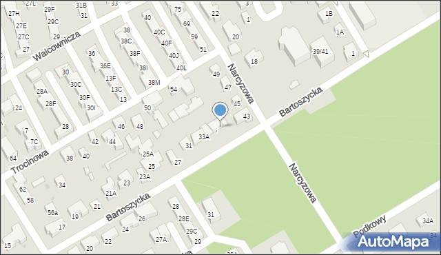 Warszawa, Bartoszycka, 35A, mapa Warszawy