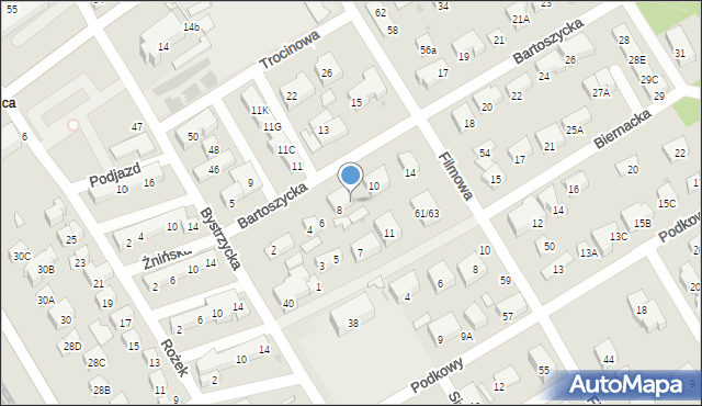 Warszawa, Bartoszycka, 8a, mapa Warszawy
