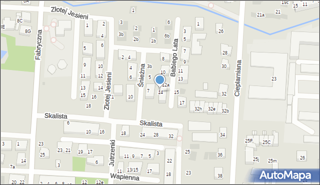 Warszawa, Babiego Lata, 14, mapa Warszawy