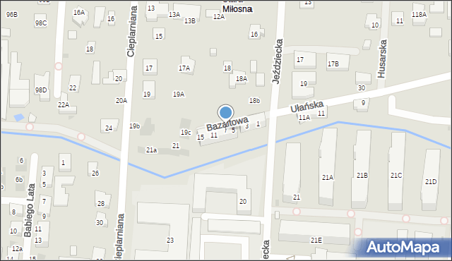 Warszawa, Bazaltowa, 7, mapa Warszawy