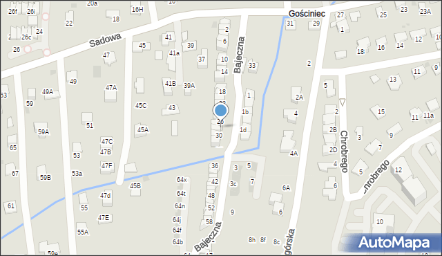 Wieliczka, Bajeczna, 28, mapa Wieliczka