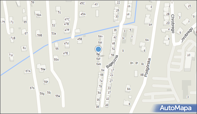 Wieliczka, Bajeczna, 64g, mapa Wieliczka