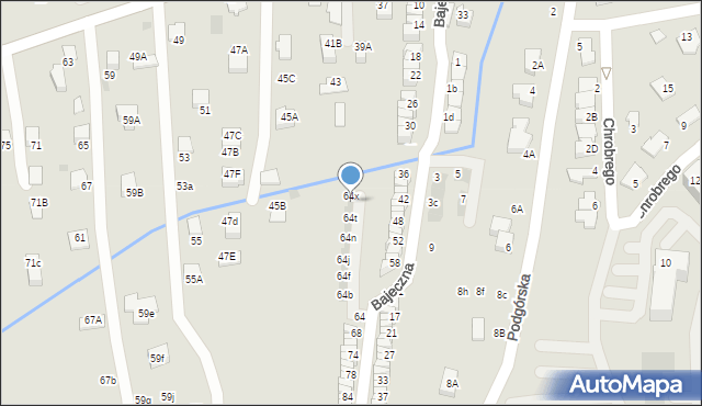 Wieliczka, Bajeczna, 64w, mapa Wieliczka