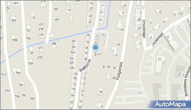 Wieliczka, Bajeczna, 9, mapa Wieliczka