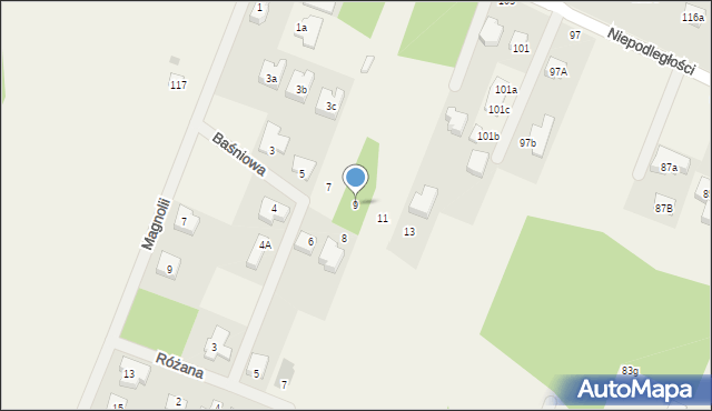 Wieliszew, Baśniowa, 9, mapa Wieliszew