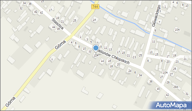 Wierzbica, Batalionów Chłopskich, 12A, mapa Wierzbica