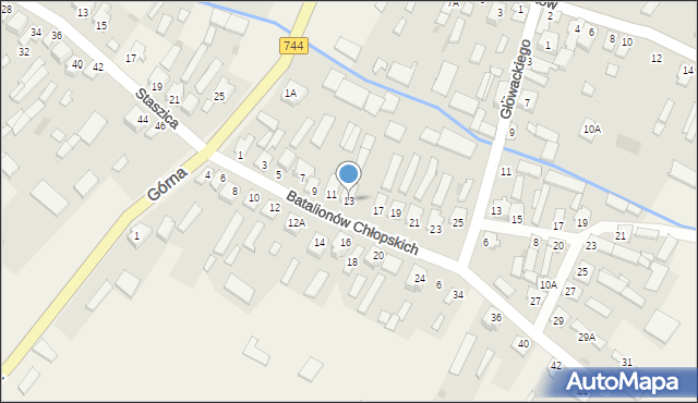 Wierzbica, Batalionów Chłopskich, 13, mapa Wierzbica