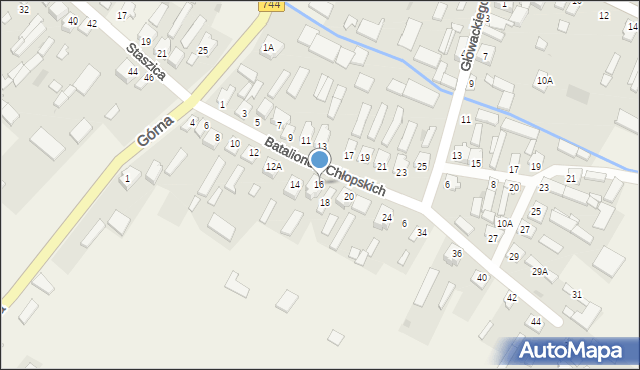 Wierzbica, Batalionów Chłopskich, 16, mapa Wierzbica