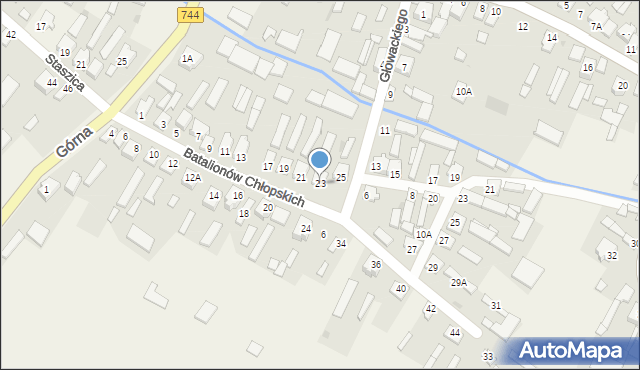 Wierzbica, Batalionów Chłopskich, 23, mapa Wierzbica