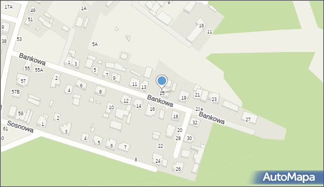 Wiórek, Bankowa, 15, mapa Wiórek