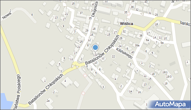 Wiślica, Batalionów Chłopskich, 11, mapa Wiślica