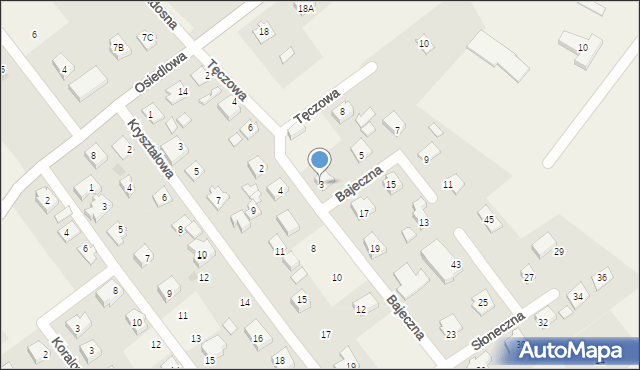 Wiślinka, Bajeczna, 3, mapa Wiślinka