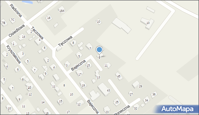 Wiślinka, Bajeczna, 9, mapa Wiślinka