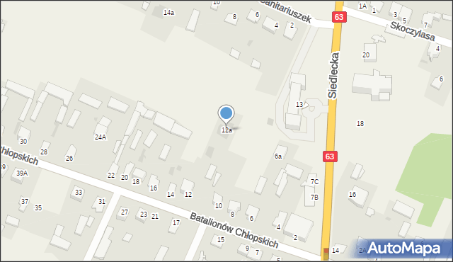 Wiśniew, Batalionów Chłopskich, 12a, mapa Wiśniew