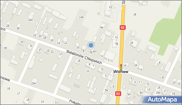Wiśniew, Batalionów Chłopskich, 6, mapa Wiśniew