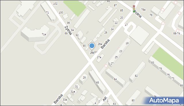 Włocławek, Barska, 26b, mapa Włocławka