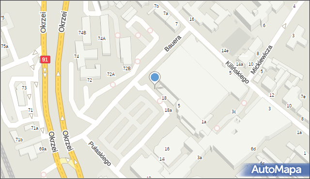 Włocławek, Bauera Ludwika, 3, mapa Włocławka