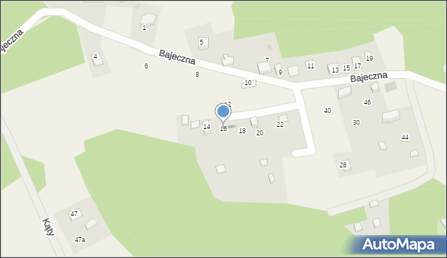 Włosań, Bajeczna, 16, mapa Włosań