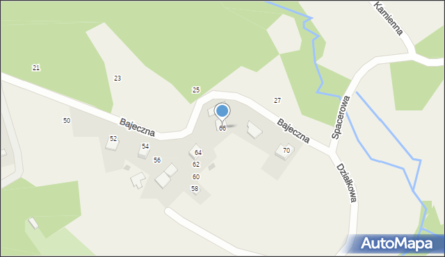 Włosań, Bajeczna, 66, mapa Włosań