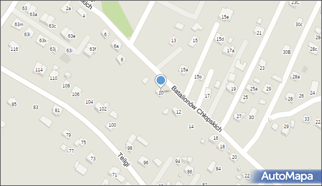 Wodzisław Śląski, Batalionów Chłopskich, 10, mapa Wodzisławia Śląskiego