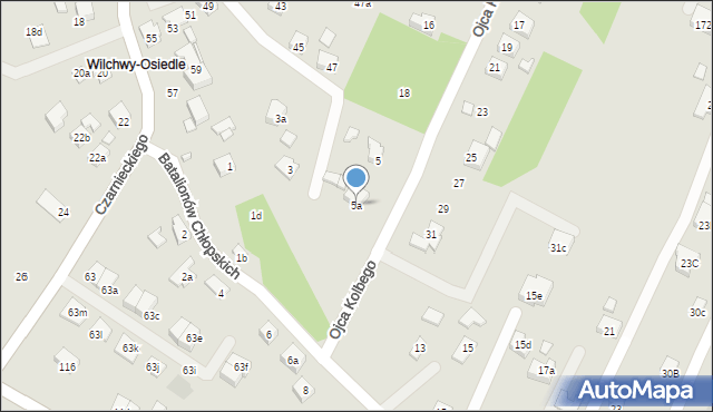 Wodzisław Śląski, Batalionów Chłopskich, 5a, mapa Wodzisławia Śląskiego