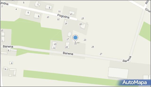 Wólka Kosowska, Barwna, 21, mapa Wólka Kosowska