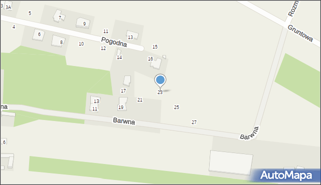 Wólka Kosowska, Barwna, 23, mapa Wólka Kosowska