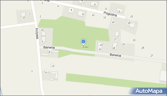 Wólka Kosowska, Barwna, 9, mapa Wólka Kosowska