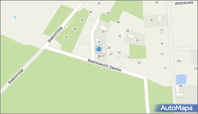 Wólka Radzymińska, Baśniowych Dębów, 25, mapa Wólka Radzymińska