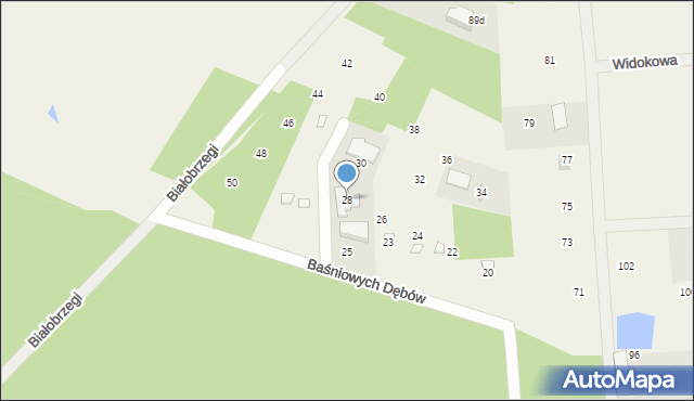 Wólka Radzymińska, Baśniowych Dębów, 28, mapa Wólka Radzymińska