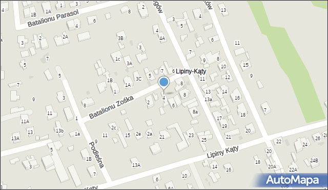 Wołomin, Batalionu Zośka, 4A, mapa Wołomin