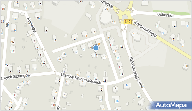 Wołów, Batalionów Chłopskich, 12, mapa Wołów